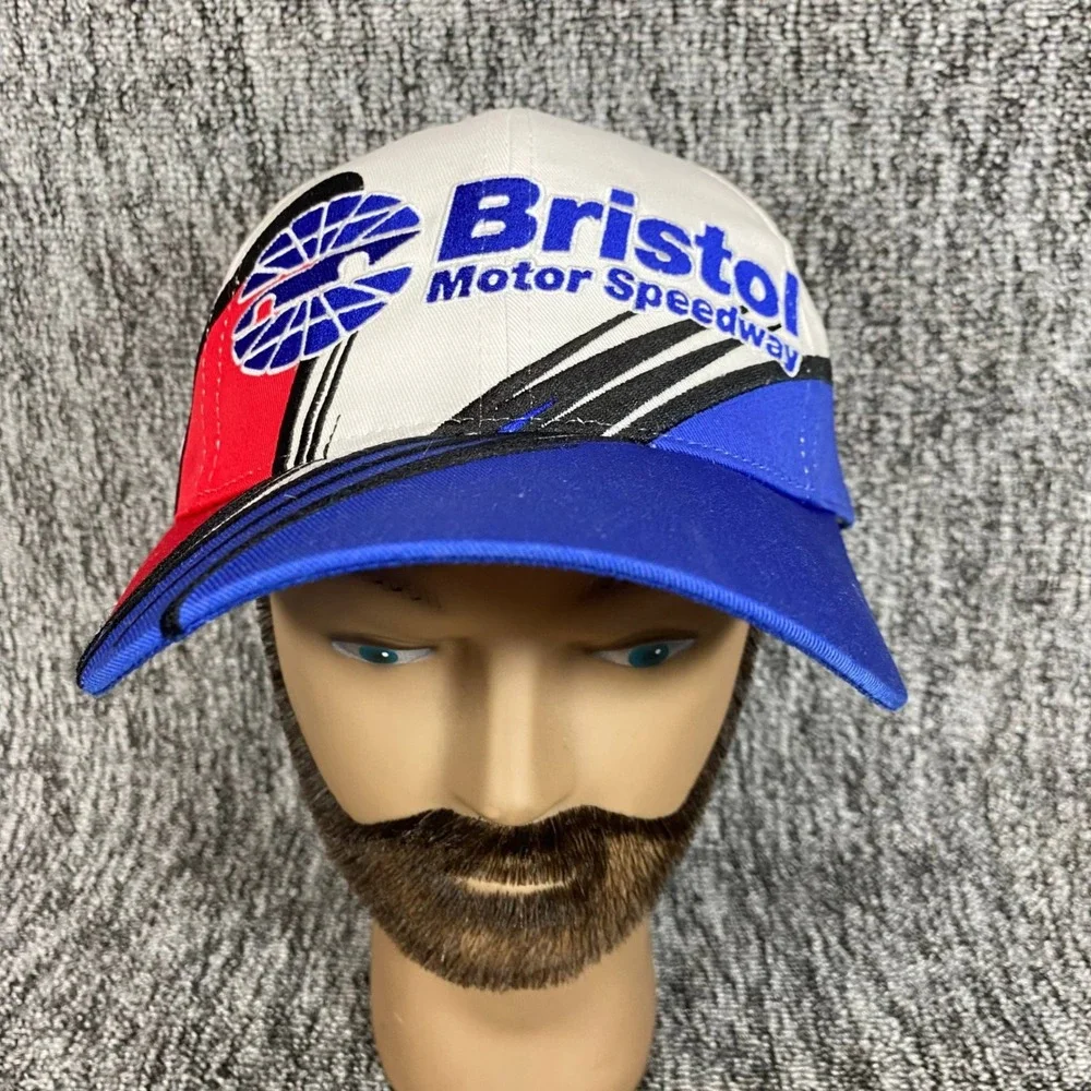 Vintage Bristol Motor Speedway Hat Snapback NASCAR Racing Cap Color Block